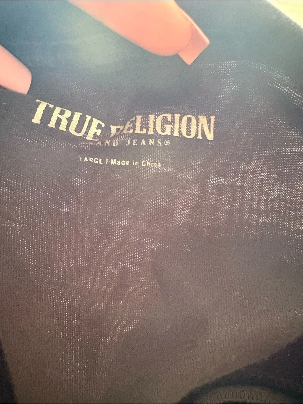 True Religion Black Graphic Alumni Tee with Gold Accents